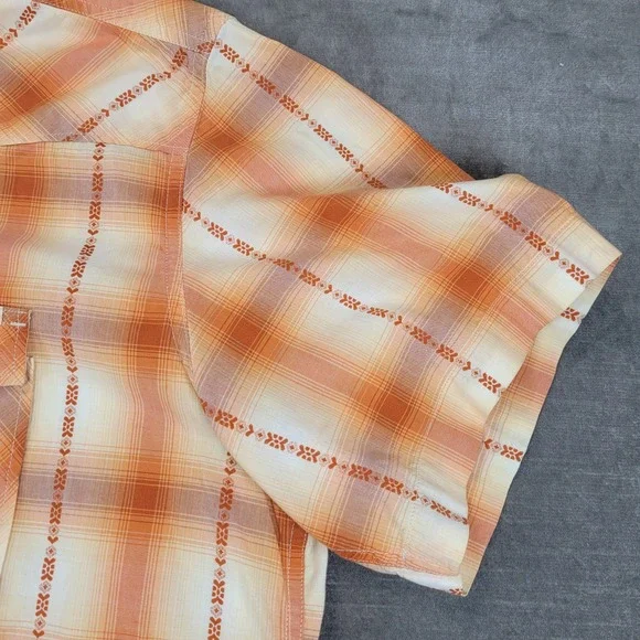 Mens Lucky Brand‎ 2XL Plaid Short Sleeve Western Aztec Snap Up Shirt - Picture 9 of 10